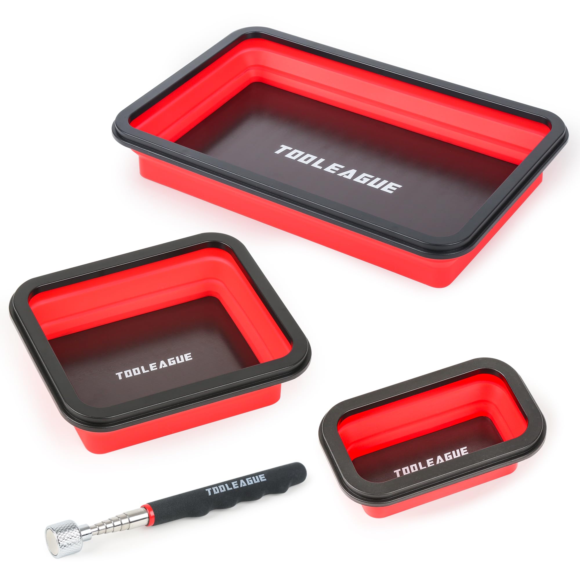 Amazon.com: TOOLEAGUE 3Pcs Collapsible Magnetic Parts Tray Set